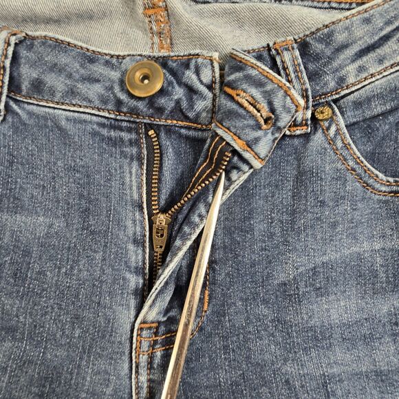 CAbi Curvy Skinny Blue Distressed Womens Jeans Size 10 Mid Rise - Picture 9 of 13